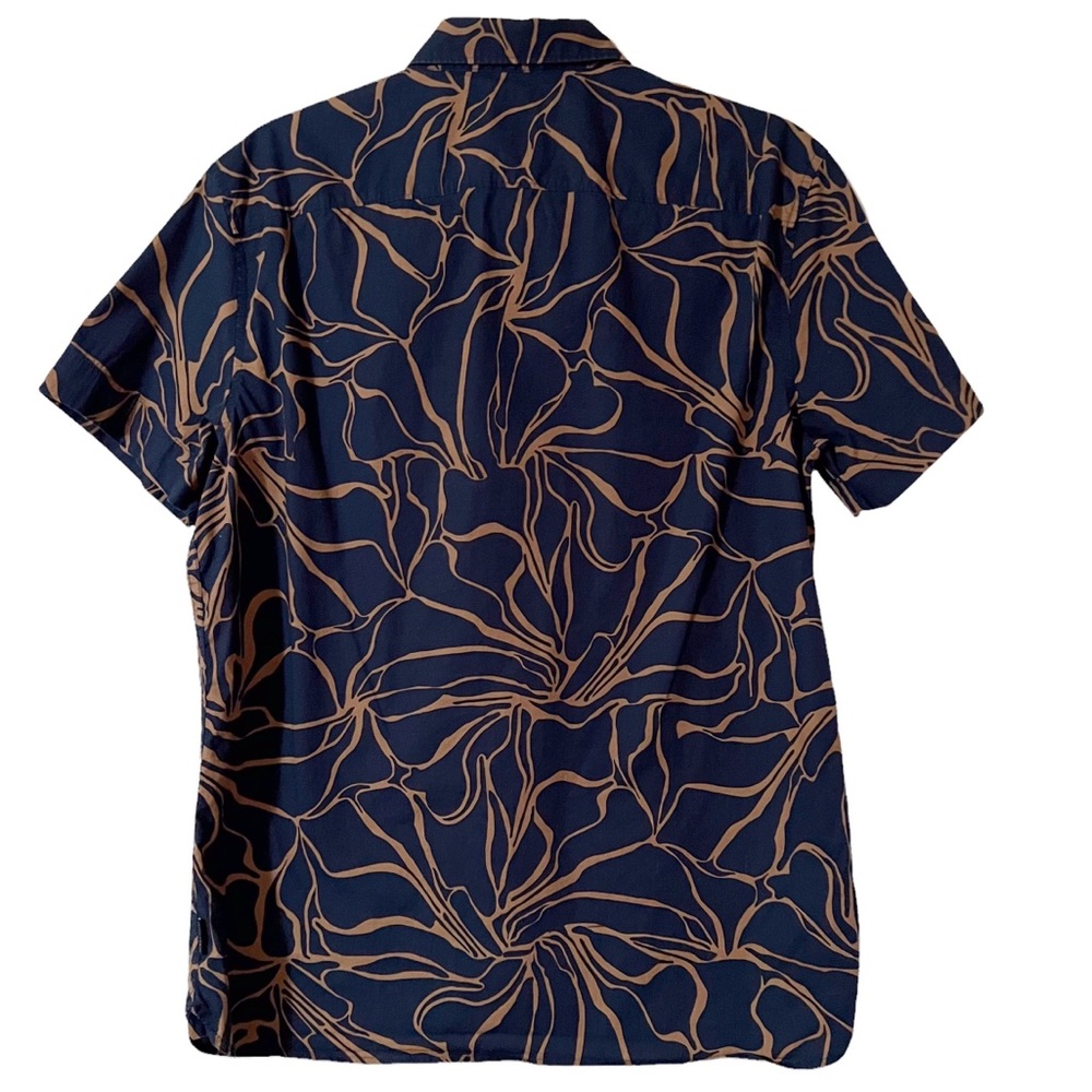 Perry Ellis Navy Short Sleeve Button Front Shirt - Picture 7 of 9